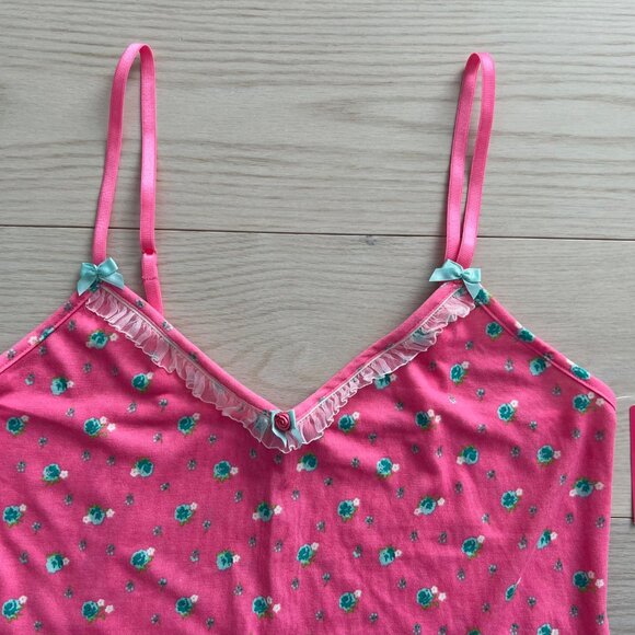 BETSEY JOHNSON Intimates Luscious Lite Pink Florals Slip Dress ( M ) - Picture 5 of 5